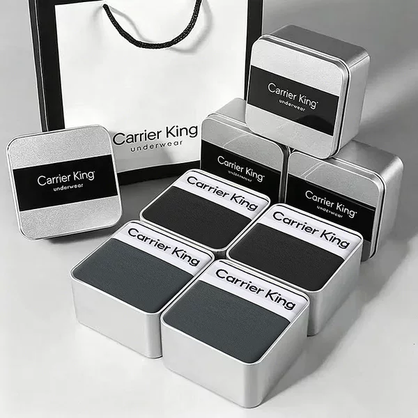 CarrierKing Modal Underwear Mid-Waist Breathable Boxer Briefs Gift Box Set Antibacterial Modal