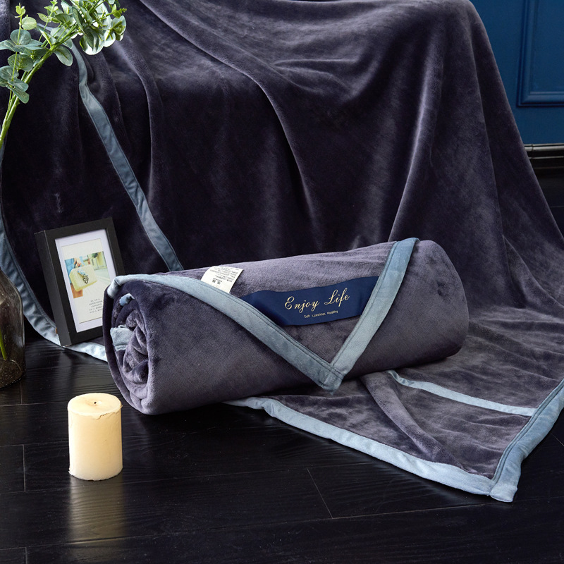 Color sólido engrosada piel manta cubierta de franela manta coral polar siesta manta regalo transfronterizo al por mayor