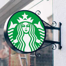 ebay卖家专供星巴克咖啡酒馆餐厅led灯箱定制户外防水背光显示屏