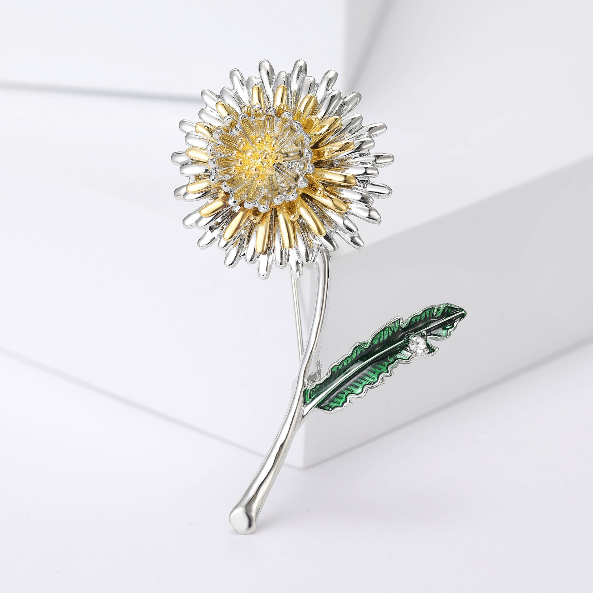 Elegant Simple Style Pin Dandelion Alloy Enamel Inlay Rhinestones Women's Brooches display picture 4