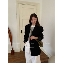 黑色高级感休闲西装外套女秋设计感宽松休闲气质韩系西服