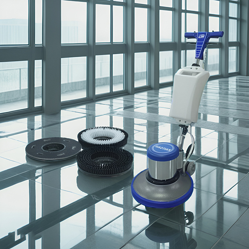 Haotian Hand-Push Single-Scrubbing Machine for Floor and Carpet Cleaning, Industrial and Commercial Multi-Functional Floor Scrubbing Machine for Hotel Cleaning