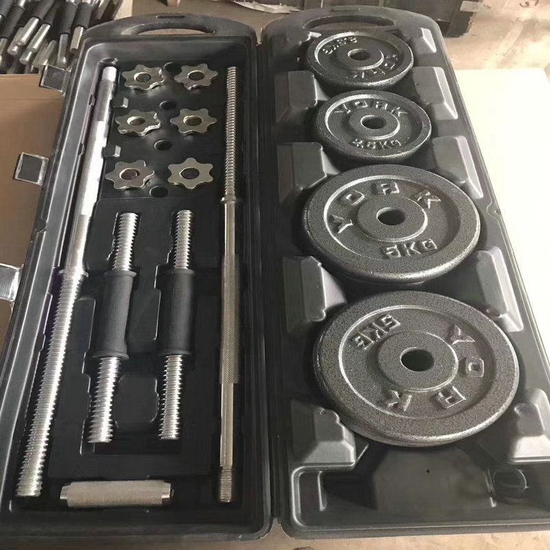 Katı Dökme Demir Cıvata Badanalı Halter Erkek Fitness Ekipmanı 15/20/30/50 kg Set Sökülebilir Ayarlanabilir