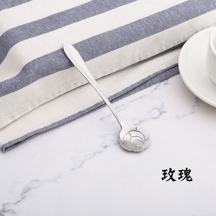 Смесительная ложка (Bicheng) флоральная нержавеющая сталь, короткая ручка, подарок на день рождения