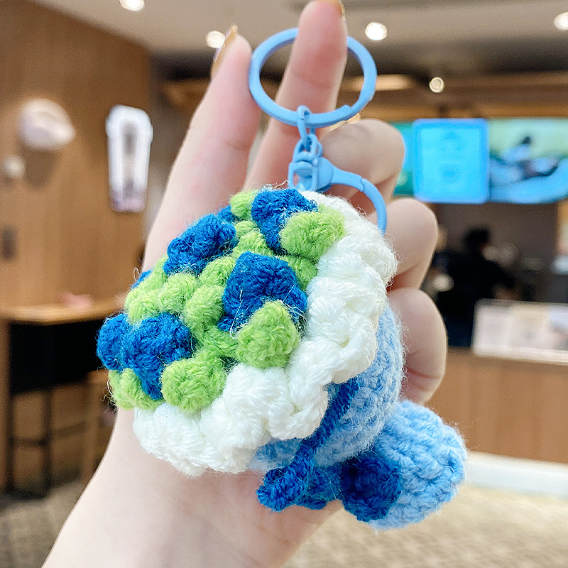 Buenas cosas ocurren en línea tejedido colgante de llaves tejedido bolso de lana colgante adorable exquisito bolso de llaves de mujer