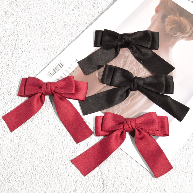 12g Weight Headwear Classification Festival Occasion Fashion Simple Bow Hairpin Retro Silk Side Clip Hairpin