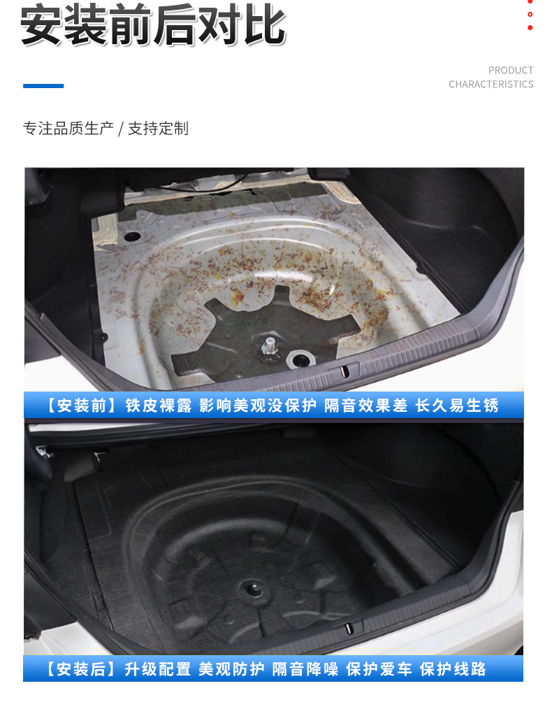 Car Spare Tire Compartment Soundproofing Cotton for Toyota Rav4/Weilanda, Specialized for Shock Absorption and Noise Reduction, Trunk Soundproofing Cotton
