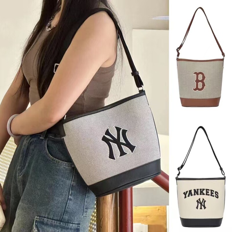 Mlb Bucket Bag 2025 New Model Ny Embroidered Women's Daily Fashion Versatile Large Capacity Lightweight Shoulder Crossbody Bag Mlb Bucket Bag 2025 New Model Ny Embroidered Women's Daily Fashion Versatile Large Capacity Lightweight Shoulder Crossbody Bag