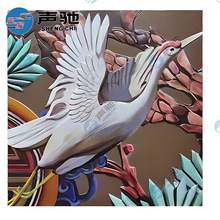 铝板雕刻浮雕屏风仿古铜中式玄关金属隔断欧式铝合金镂空花格雕花