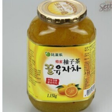 现货供应1公斤蜂蜜柚子茶瓶出口韩国柚子茶玻璃瓶1.5公斤 柠檬柚
