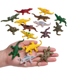 跨境代发仿真12款PVC硬胶迷你鳄鱼模型玩具鱼缸摆件静态逼真道具