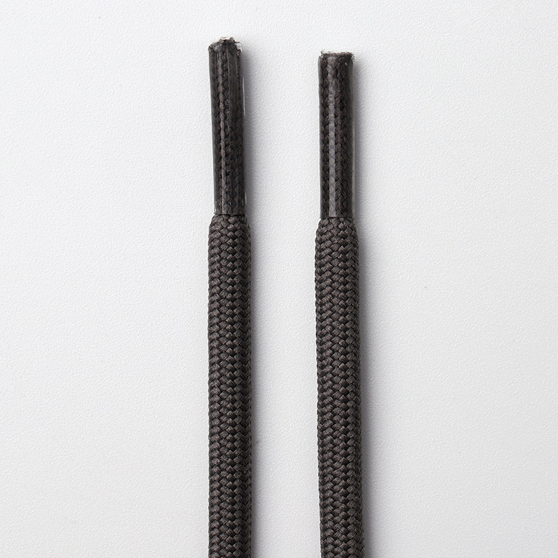 Dark gray round shoelaces