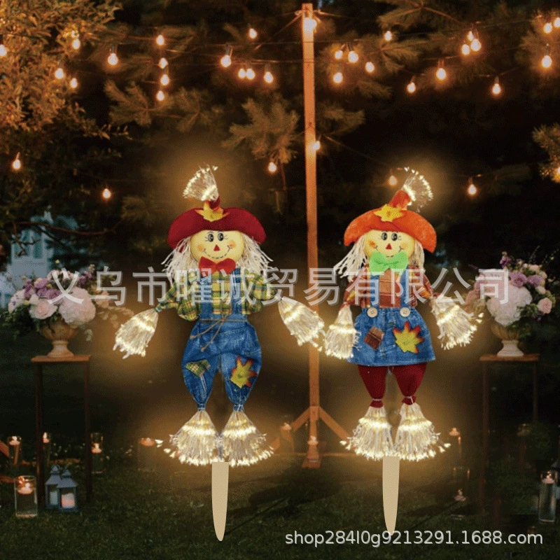 2023 Новый трансграничный День Благодарения Осень Сезон Урожая Рождество Пугала Плоский Светодиодный Свет Акриловые Украшения Сада