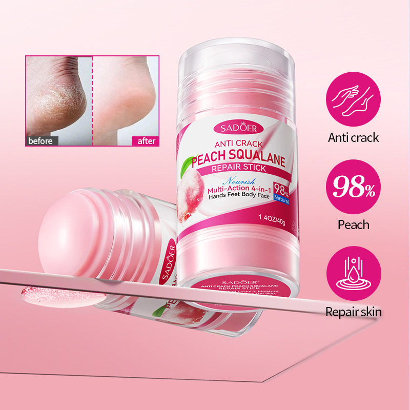 All English SADOER anti-dry squalane peach stick anti-dry care foot cream cross-border foreign trade wholesale