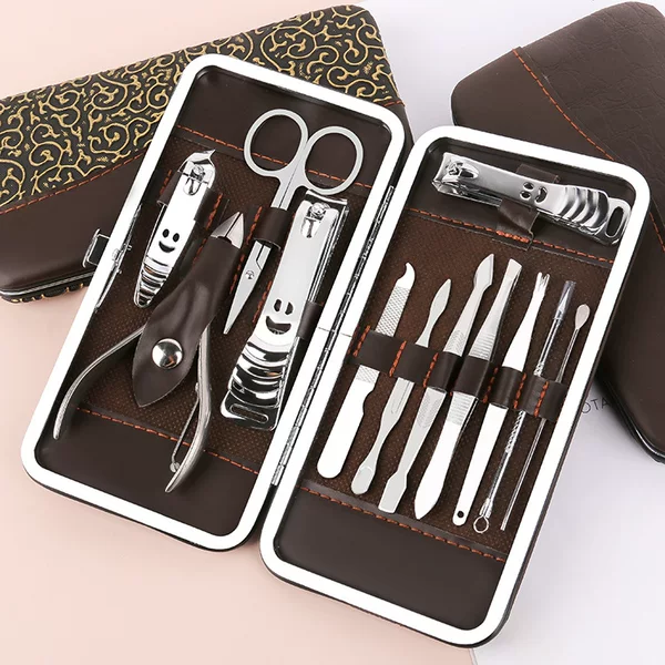 Smiling face 12-piece set beauty manicure suit large pedicure tool logo nail clippers nail clippers nail clippers suit
