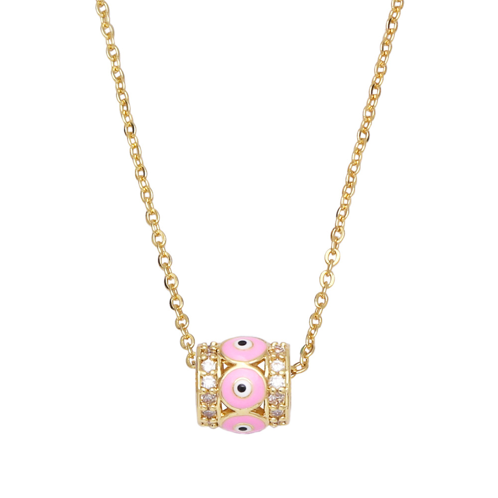 fashion simple geometric diamond devilu0027s eye copper collarbone chain