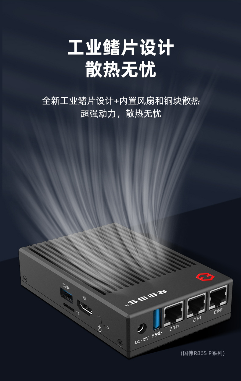 国伟R86S P系列超级Openwrt路由X86升级N5105 3*2.5G网口跨境主机