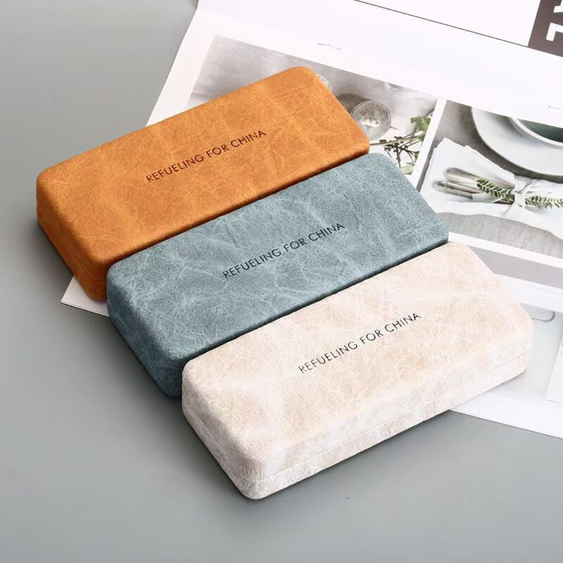 in stock wholesale cotton linen cloth box glasses case simple ins creative glasses case frame myopia storage box leather box