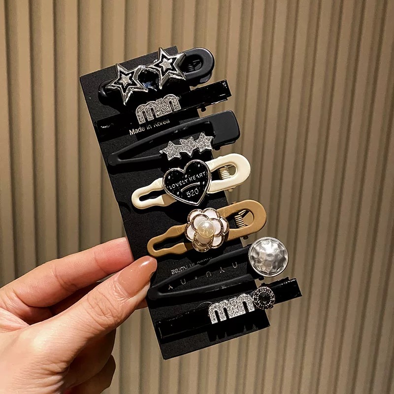 Retro Maillard letras pinzas de cabello para mujeres frises pequeñas perfumadas letras pinzas de boca de pato adornamiento de cabello de alta calidad