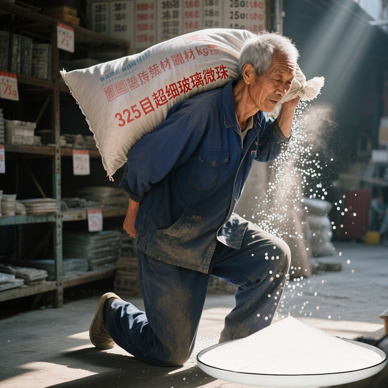 建筑墙漆行业用玻璃微珠比重2.4-2.6堆积密度1.5g/cm³低导热隔音