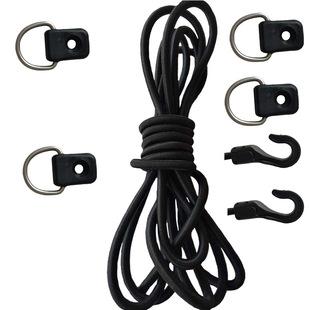 Supply outdoor Pinyi Zixin kayak combination accessories 4mm elastic rope hook stainless steel D-type buckle