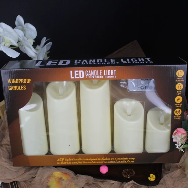 Glossy set, battery, candle, remote control, 10/12.5/15/17.5/20cm