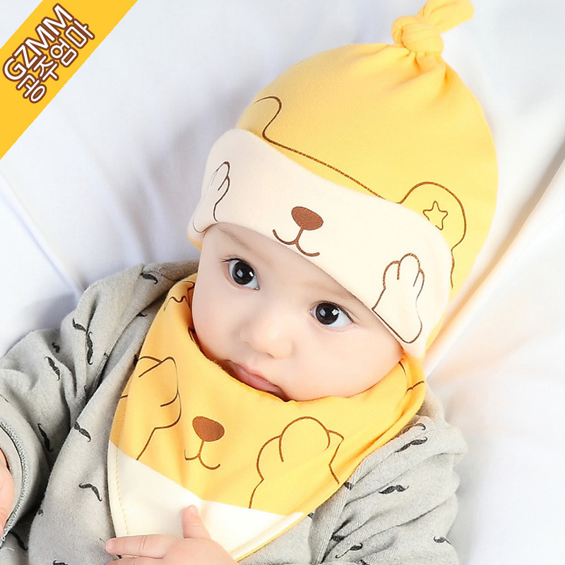 Oferta especial de liquidación otoño niños de dibujos animados sombrero de tela de algodón sombrero infantil saliva toalla gato sombrero triángulo toalla traje 5204