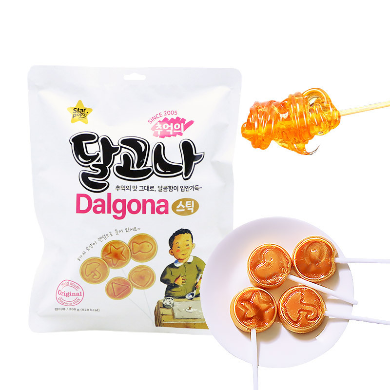 South Korea imported food Wall lollipop 200g malt sugar lollipop childhood candy snack Net red snack