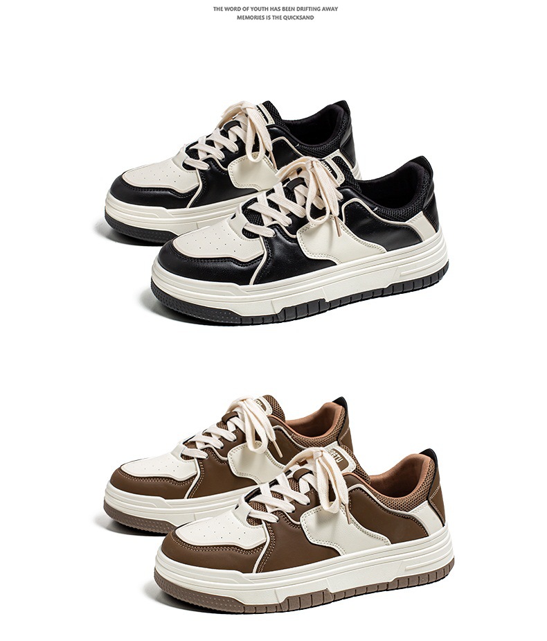 Meiretu 2024 celebrità di Internet Instagram tendenza versatile studente di nicchia sneakers stile americano in bianco e nero spesse_voghion.com