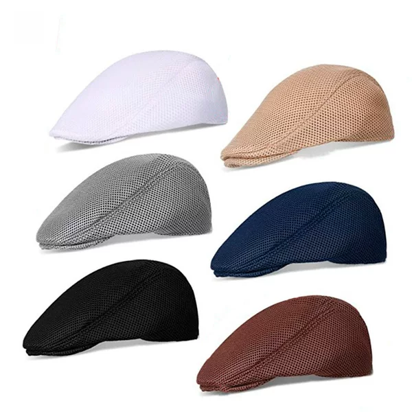 Baixiaoyuan Mesh Cap Men's Mesh Cap Summer Breathable Sun Hat Forward Cap British Style Hat