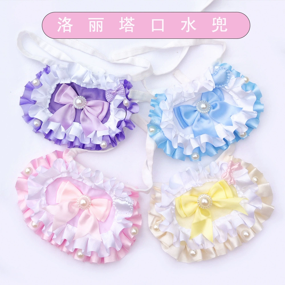 Лолита ветер кошачий шарф для домашних животных атласный костюм нагрудник бант жемчужная Принцесса ветра собачье полотенце