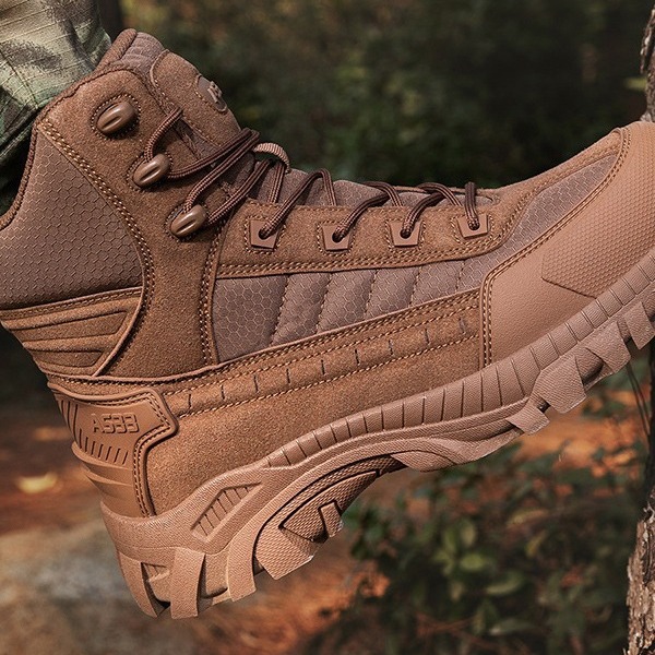 Botas tácticas para hombres de talla grande, zapatos de entrenamiento resistentes al desgaste para senderismo al aire libre, botas de combate altas transfronterizas Magnum para hombres negros