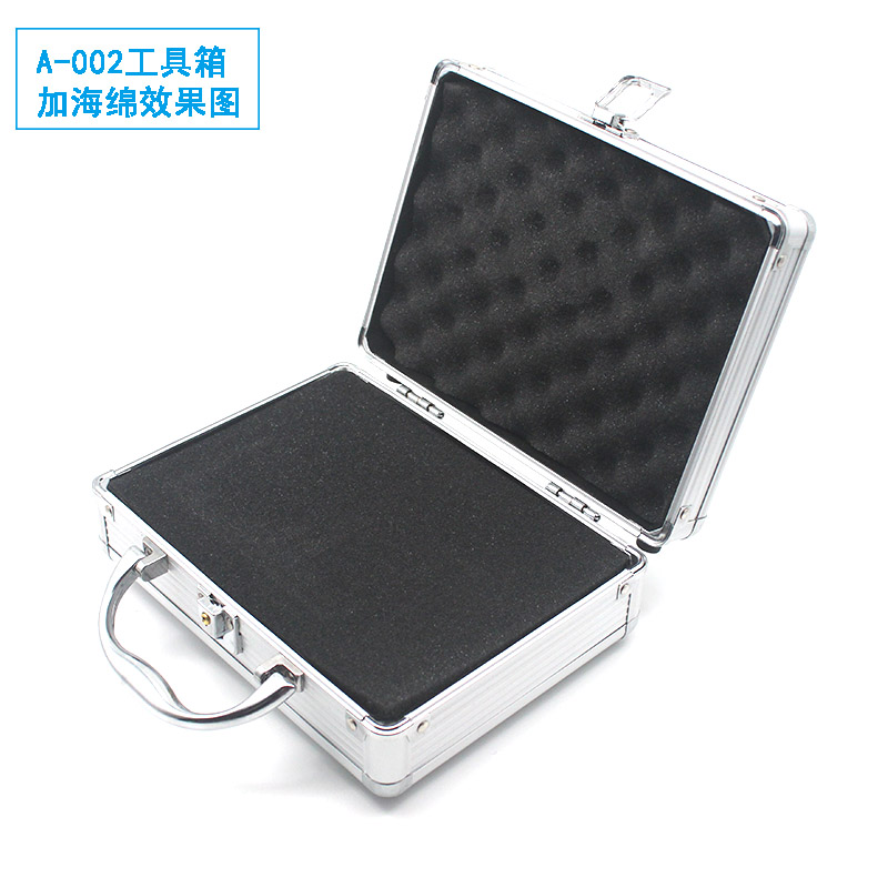Caja de herramientas de aleación de aluminio, maleta, caja de instrumentos, equipo, caja de archivos, caja de cosméticos, caja de aluminio, caja de herramientas, esponja al por mayor