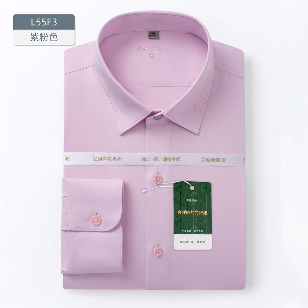 Hurón de los hombres amor bordado Rosa camisa de manga larga de los hombres slim fit no planchado novio dama de honor camisa de la boda de los hombres