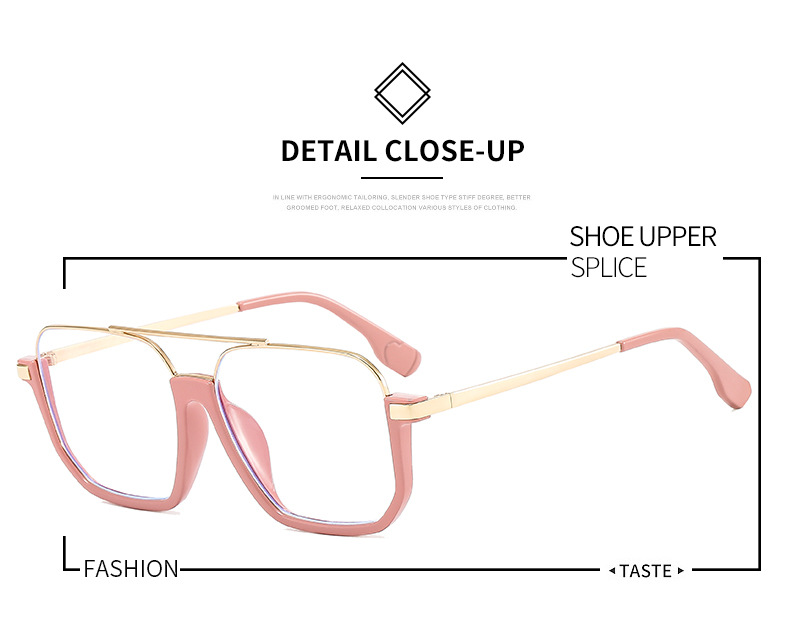 Half Frame Glasses Structure Fashion Color Block Tac Square Patchwork Half Frame Optical Glasses