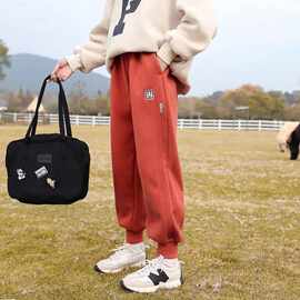 女童裤子加绒秋冬款2024新款儿童运动裤冬季女孩长裤中大童卫裤潮