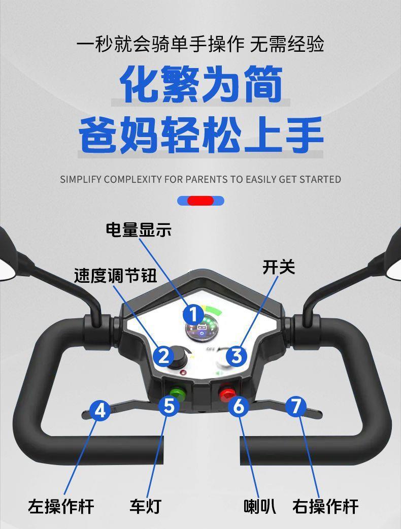 High-End Smart Four-Wheeled Foldable Double-Seater Electric Scooter for Disabled People and Elderly People
