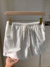 C 45135 Linen high waist wide leg women's shorts ���������