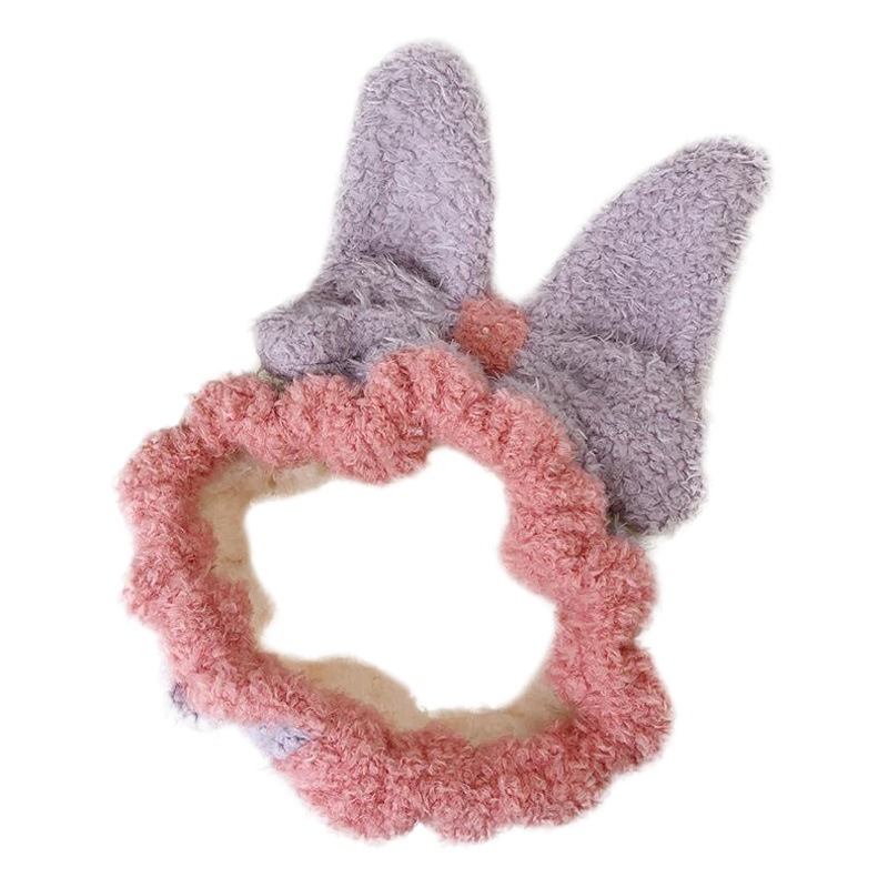 Estilo coreano lindo cara lavado arco pelo banda moda coral terciopelo elástico banda de Pelo elástico ancho borde pelo banda accesorios de pelo para mujeres