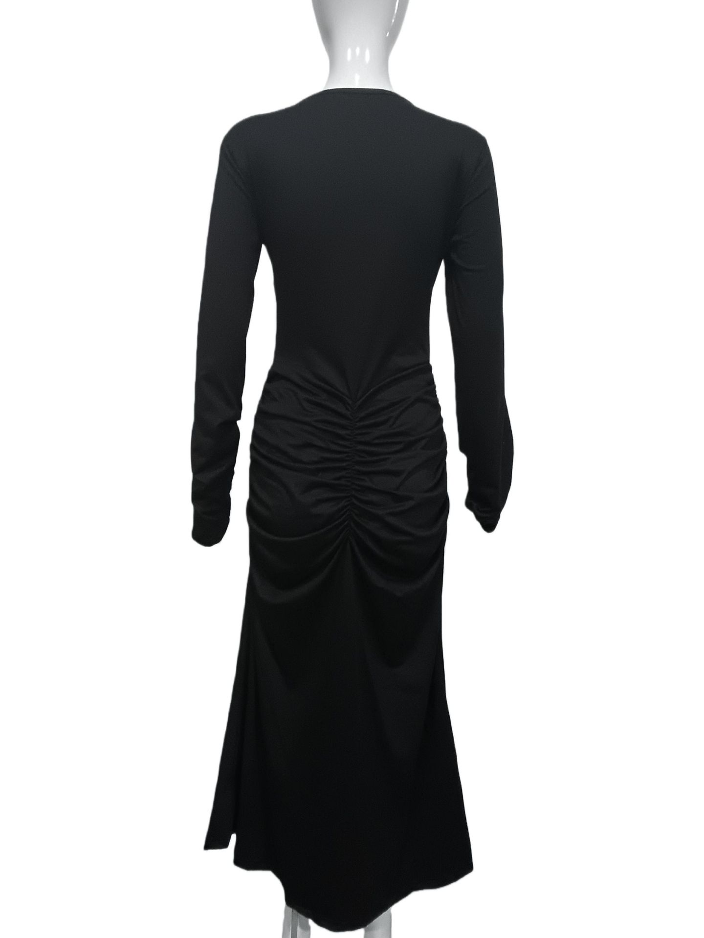 Women's Sexy Mesh Cutout Ruched Bodycon Midi Dress – Slimming Fish Hem Party Gown_ecoleips.com