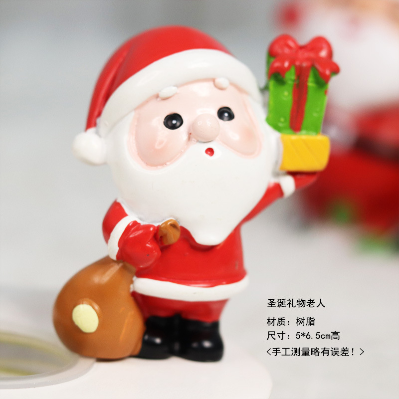 Regalos de Navidad decoraciones de Navidad Figuras de Papá Noel muñecas de nieve alce hechas a mano decoraciones de escritorio de automóviles para chicas