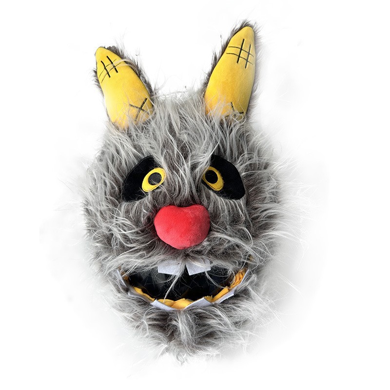 Conejo de Halloween de peluche cubierta del casco de la motocicleta casco de dibujos animados sombrero de la joyería frito calle cubierta protectora horror tendencia