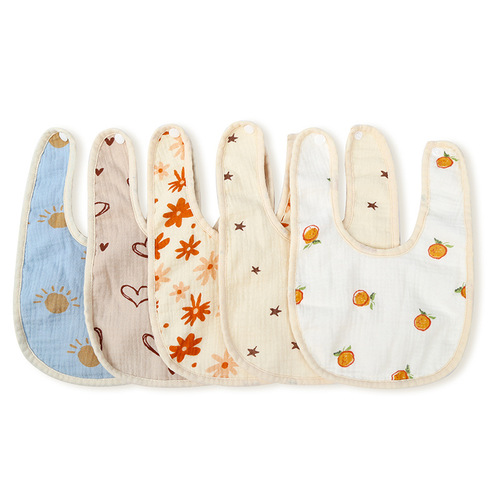 Baby bibs pure cotton bean velvet male baby saliva towel pure cotton waterproof autumn and winter thickened newborn bibs