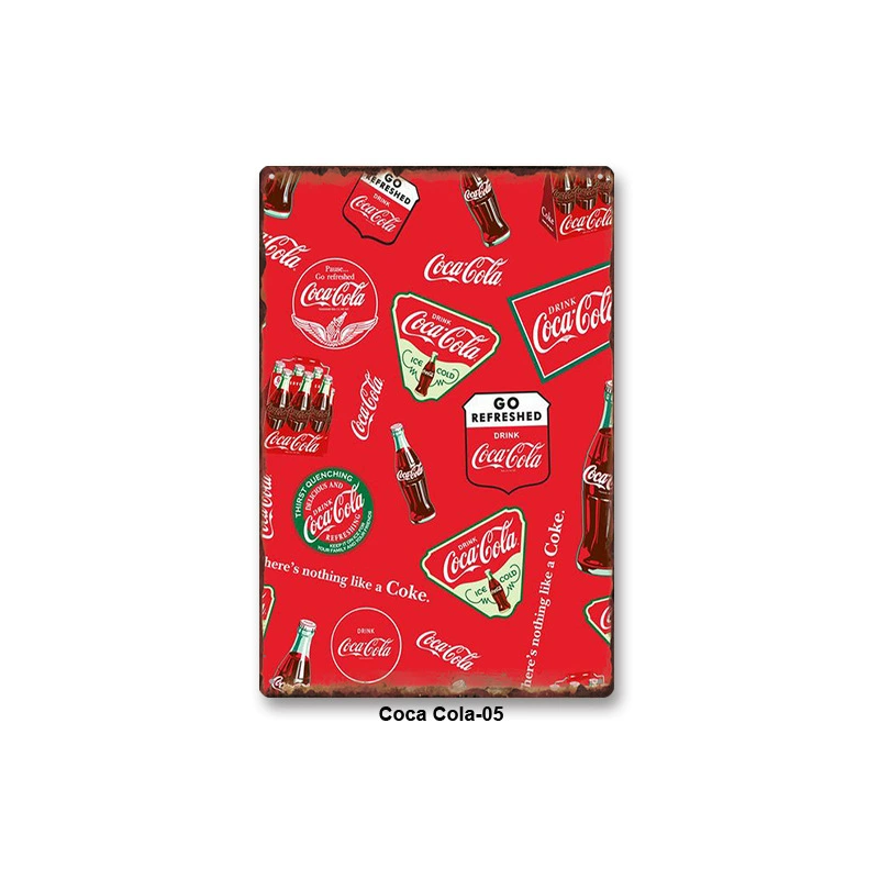 Металлическая настенная табличка Coca Cola, жесть 20×30 см, винтажный ретро стиль