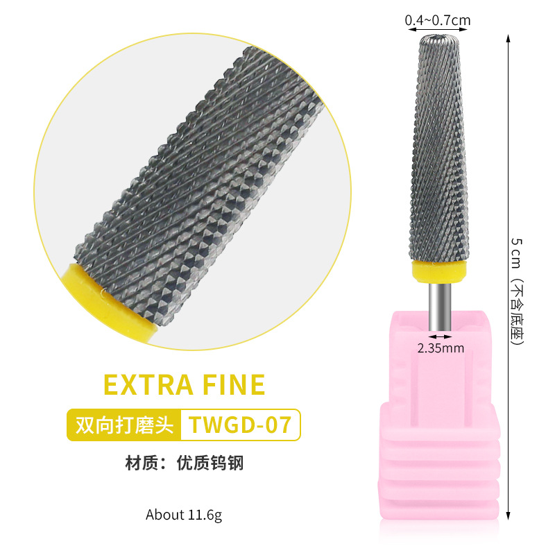 Alta calidad ultra larga cónica de acero de tungsteno cabeza de molienda de uñas cabeza de molienda cilíndrica ultra larga remoción rápida de uñas