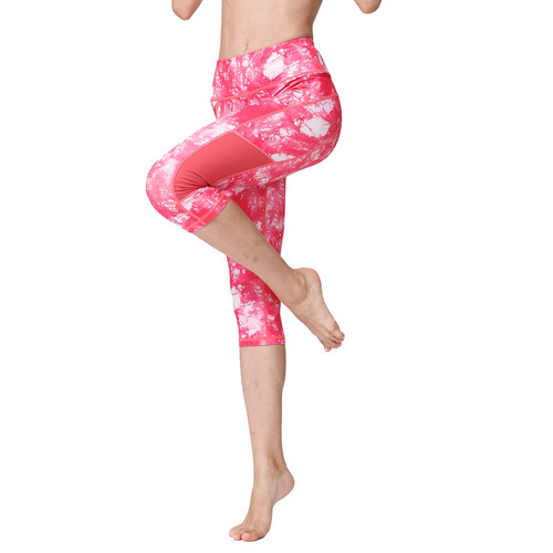 Cross-border new yoga pants women's printed dance pants running sports fitness wear European and American yoga shorts