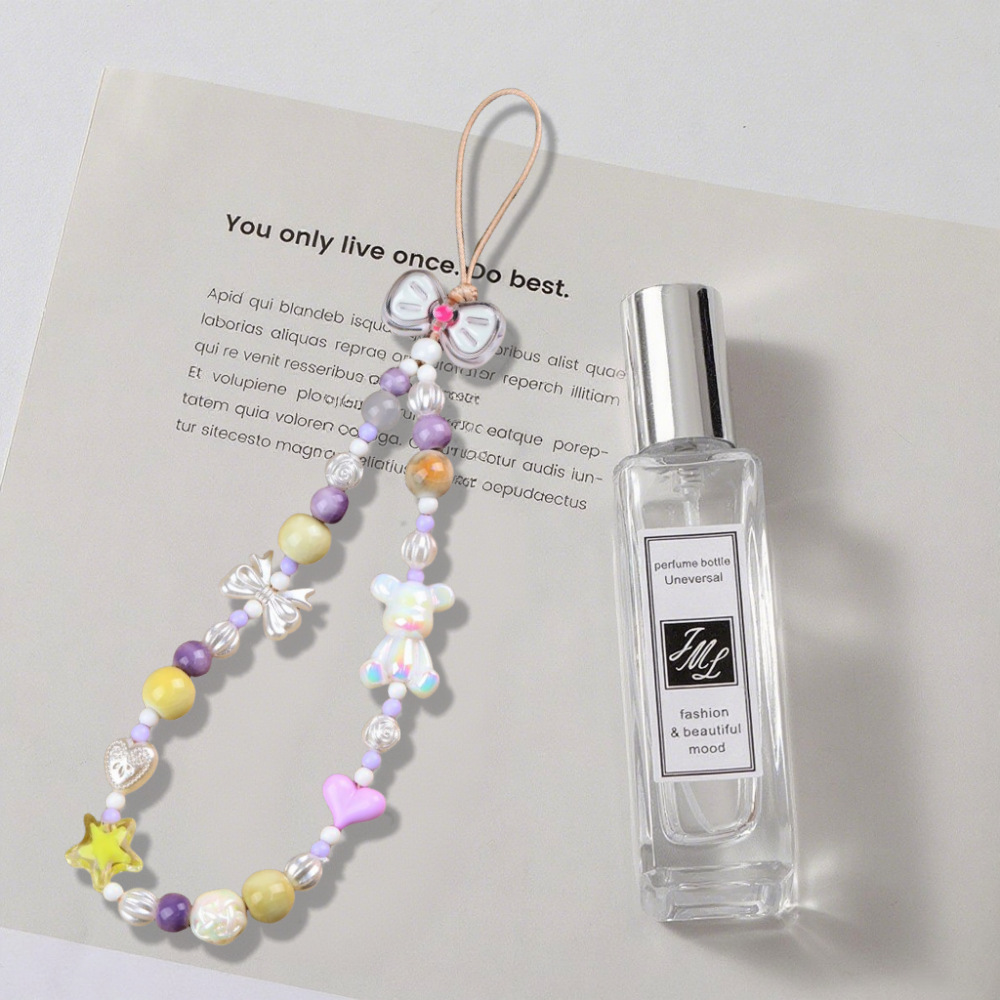 Creamy Sweet Girl Style Beaded Phone Chain Ceramic Colorful Ins Phone Lanyard Dazzling Series Women's Phone Strap Cross-Border