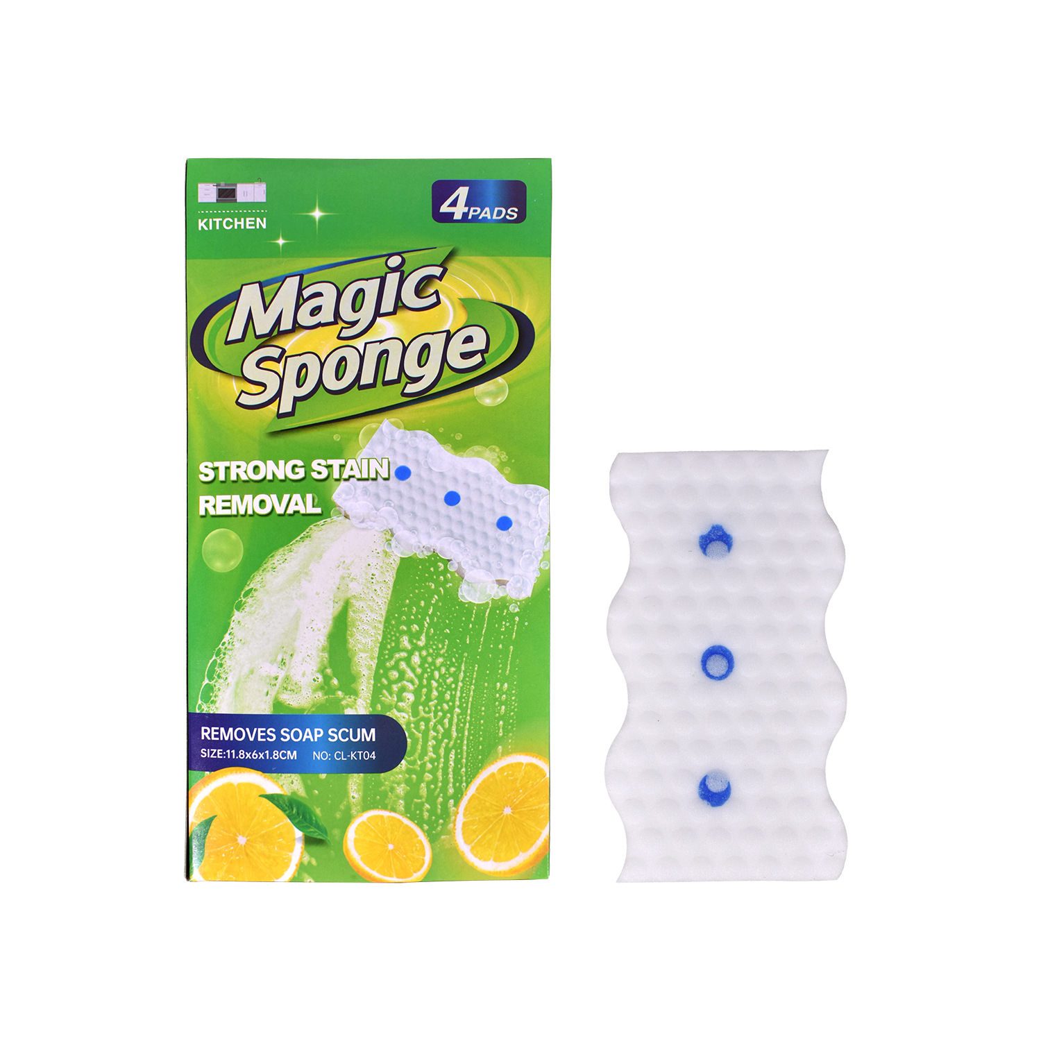 흰색 스펀지[파란색 세제]