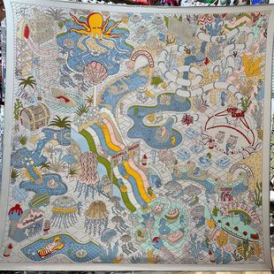 Scarf women's autumn and winter cashmere square 130*130cm silk wool silk scarf dual-use tide scarf Joker office air conditioning towel