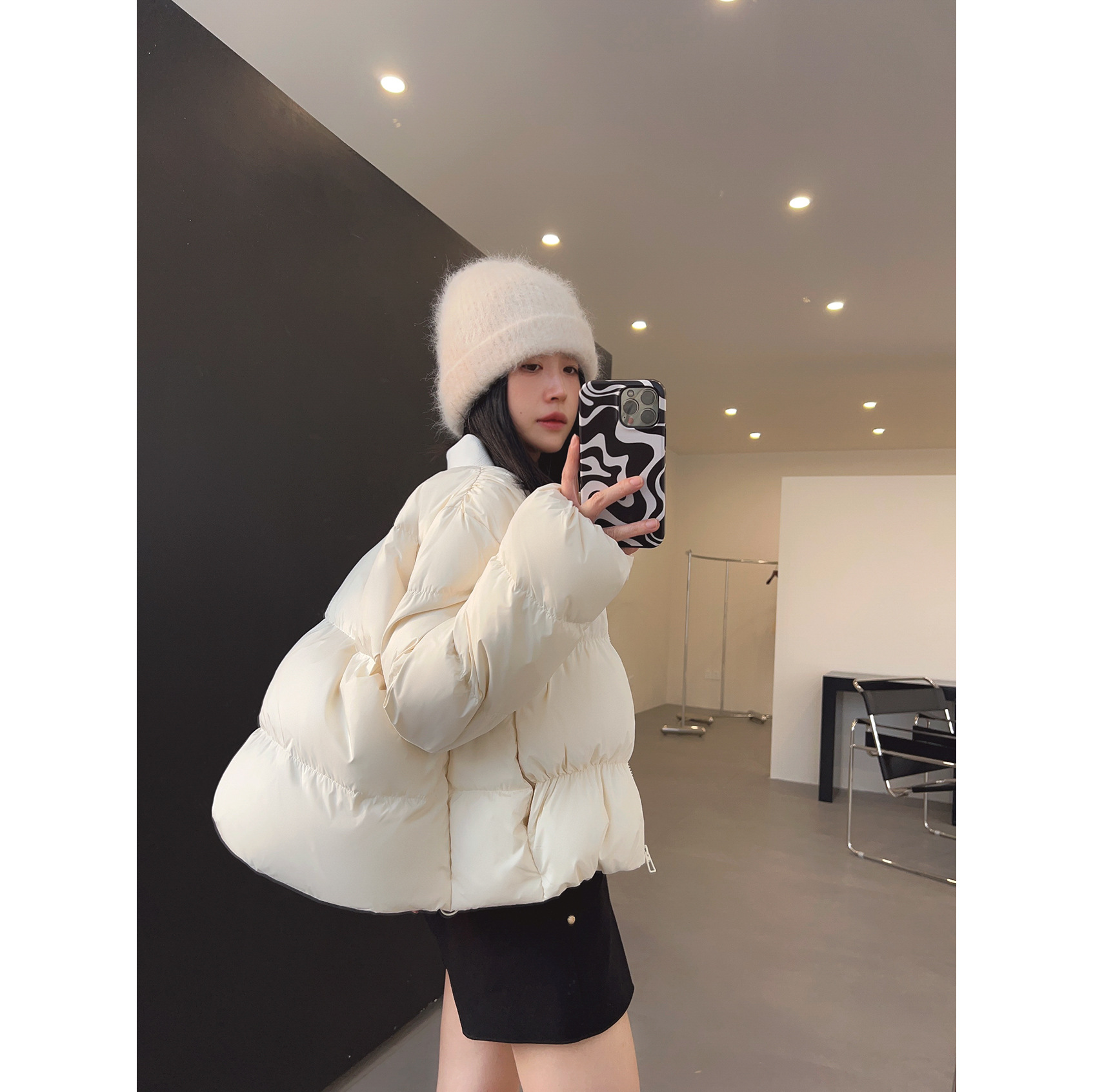 5色 新品韩版白鸭绒小个子女式长袖冬季新品面包哑光羽绒服
